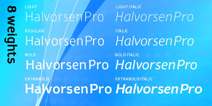 Beispiel einer Halvorsen Pro Light-Schriftart